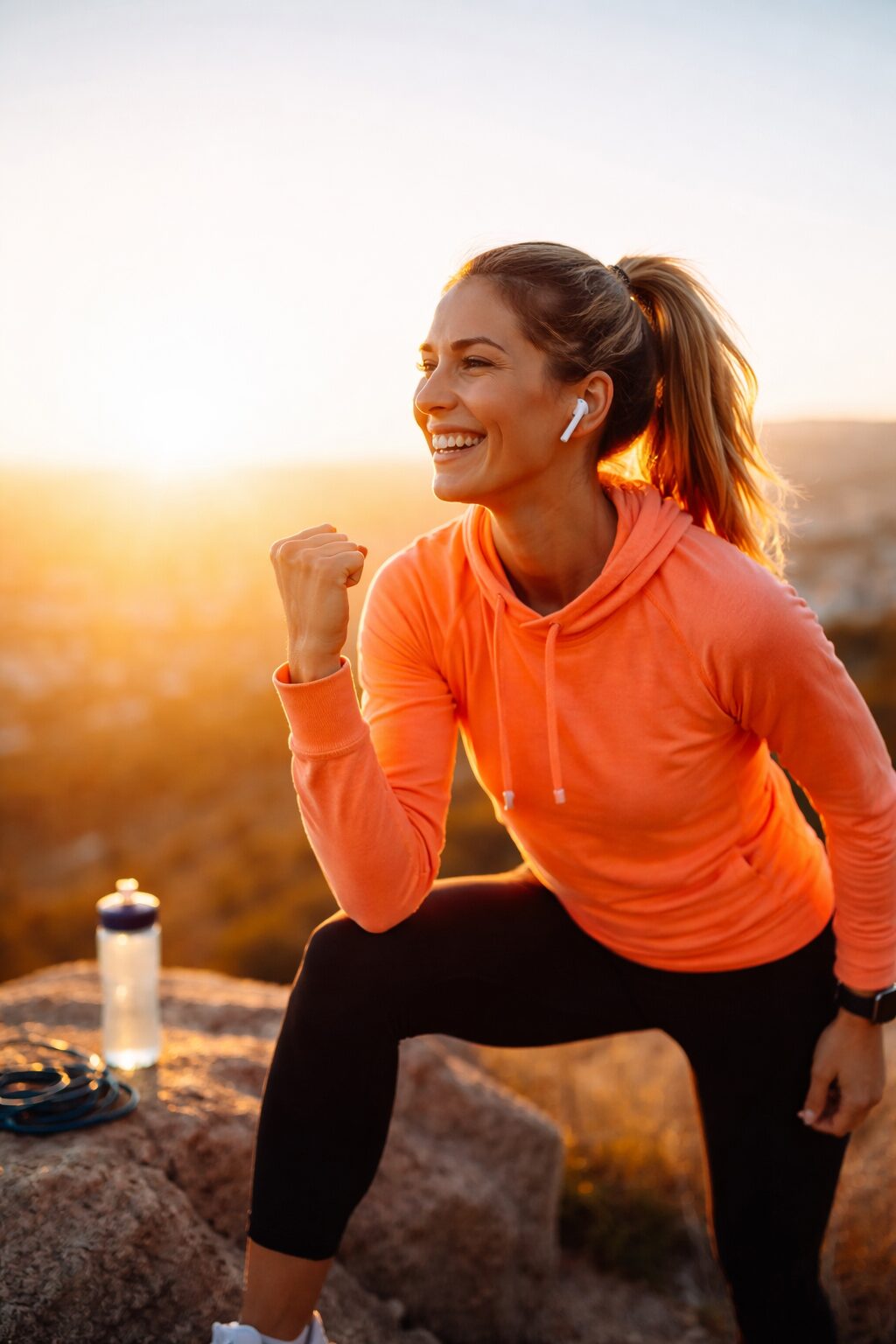 Person som tränar i soluppgång och visar hur man kan behålla motivationen genom små dagliga vanor